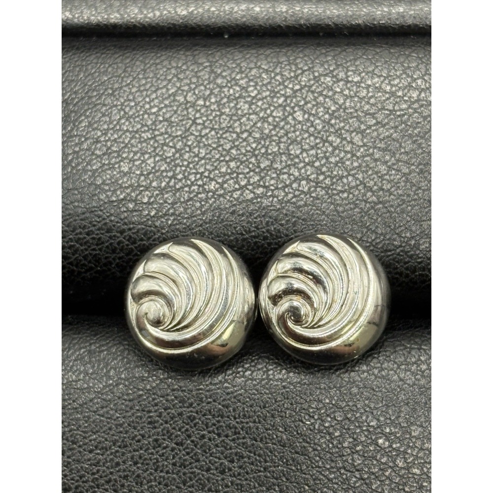 EUC Sterling Silver Swirl Stud Earrings 925 G29